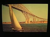 50s Blue Water Bridge, Sarnia Canada Postcard