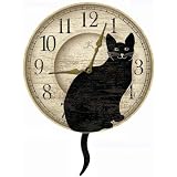 Infinity Instruments Wagging Cat Tail Pendulum Clock