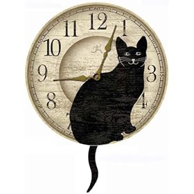 Infinity Instruments Wagging Cat Tail Pendulum Clock