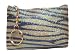 Change Purse Coin Pouch Holder with Key Chain Ring, Blue Glittery Animal Zebra Print ...