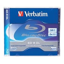 Verbatim 95529 50 GB 2x Blu-ray Double-Layer Branded Recordable Disc BD-R DL, 1-Disc Jewel Case