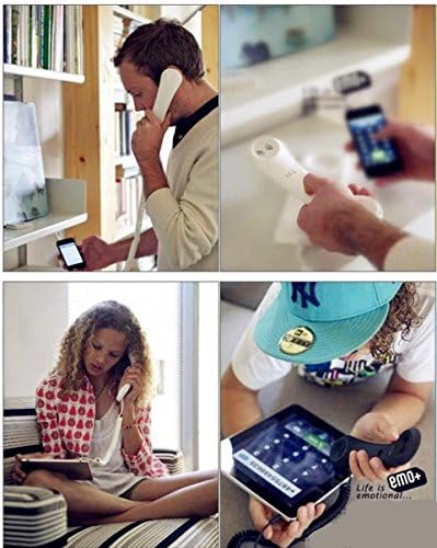 PWOW® Multifunctional Dual Model Frosted Stereo Vintage Retro Headset Handset with 3.5 Jack - Pure White for ipad iphone and All Smartphone