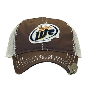 HAT22-00 Miller Lite Beer Alcohol Adjustable Men's Bottle Opener Baseball Cap Hat