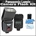 Flash Kit For The Panasonic Lumix DMC-G1, DMC-GH1, DMC-GH2, DMC-L10, DMC-GF1, DMC-GF2, DMC-G10, DMC-G2 DMC-G3 Digital SLR Cameras Includes Vivitar DF-293 TTL LCD Bounce Zoom Swivel DSLR AF Flash + 3pc Lens Cleaning Kit + MicroFiber Cleaning Cloth