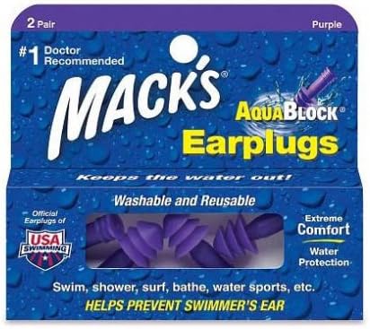 Macks Aqua Block Earplugs Swimming Putty Silicone Ear Plug Learn to Swim New
