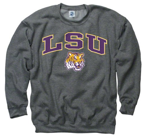 LSU Tigers Dark Heather Perennial II Crewneck Sweatshirt