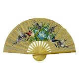 Hand-painted Folding Decorative Wall Fan - Bird & Flower Design