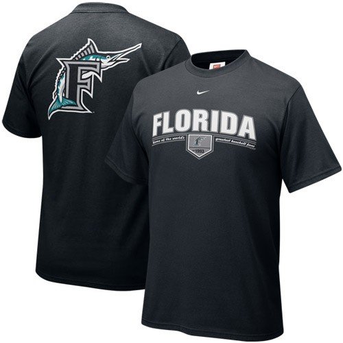 Nike Florida Marlins Black Arched Date T-shirt