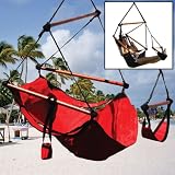 Deluxe Red Air Chair Hammock Swing Hanging with Pillow & Drink Holder