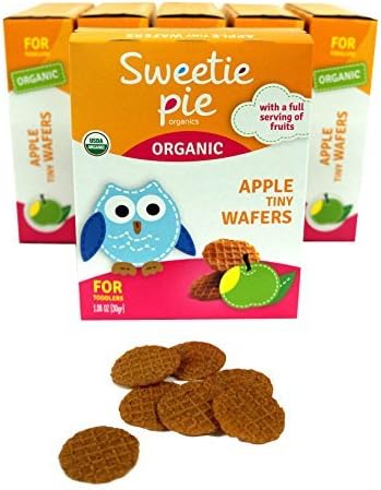 Tiny Wafers Apple Organic Baby Healthy Snack Teething Biscuit Rusks, 1.06 Oz - 3 Pack by Sweetie Pie Organics