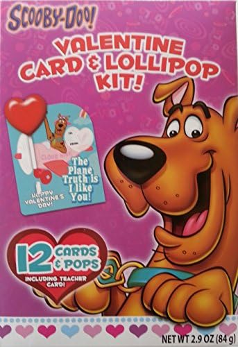 Scooby-Doo! Valentine Card & Lollipop Kit! - 1 Box (Includes 12 Cards & 12 Pops)