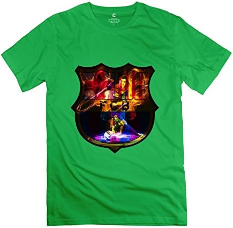 Cute Andres Messi FCB Logo Men's T-shirt ForestGreen Size XL