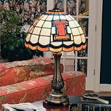 Illinois Fighting Illini Stained Glass Table Lamp