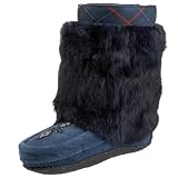 Manitobah Mukluks Women's Half Muk With Tartan Trim Pull-On Boot,NAVY,8 M US