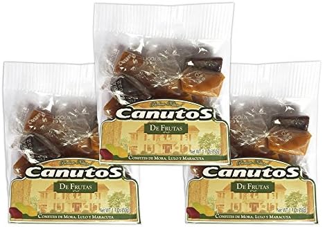 Tropical Fruit Chews - Real Fruit - Canutos - 3 Pack 1.7 oz - 12 Canutos Each - Individually Wrapped - Free Shipping