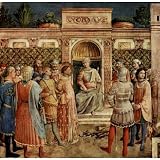 Fra Angelico (Fresco cycle on the life of Saint Stephen and Lawrence, scene: St. Lawrence before the court of the empero - 11x17