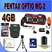Pentax Optio WG-2 Adventure Series 16 MP Waterproof Digital Camera with 5 X Optical Zoom (Red) 4GB SD HC Card Battery and More Accessory Saver Bundle