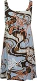 Empire Tie Front Short Tank - Magical Tropical Trip Empire Waist Scoop Square Neck Knee Length Hawaiian Aloha Pullover Dress - Regular and Plus Size