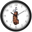 Golf Bag with Clubs - Golf Theme Wall Clock by WatchBuddy Timepieces (Hunter Green Frame)