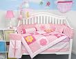 Mirabella Garden Pink Baby Crib Nursery Bedding Set 10pcs