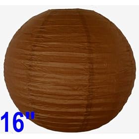 Dark Brown Chinese Japanese Paper Lantern Lamp 16 Diameter - Just Artifacts Brand by Just Artifacts