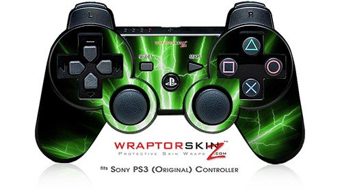 Sony PS3 Controller Skin - Lightning Green