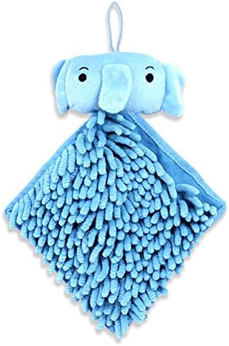 Wow Kitchen - Cute Kids Hand Towels - Adorable Diamond Style Fingertip Towels For Children - Blue Elephant