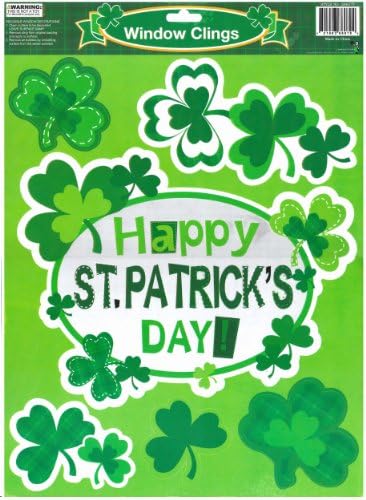 Happy St. Patrick's Day! Window Clings Plus Shamrocks