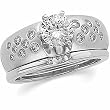 Platinum Diamond Wedding Set Semimount - CENTER STONE NOT INCLUDED - 0.37 Ct.