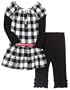 Amy Byer Girls 2-6x Playful Plaid 2 Piece Legging Value Set.,White,5