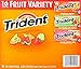Trident Sugar Free Gum Fruit Variety Pack - 16 Packs of 18 Pieces