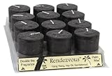 Candle, Nature Scented Votives Blended With Essential Oils, Rendezvous (Black) 12x2 OZ