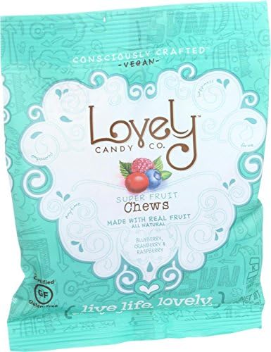 Lovely Candy Superfruit Chews - Blueberry Cranberry and Raspberry - 2 oz - Case of 6