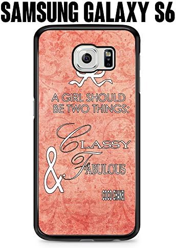 Phone Case Vintage Classy Fabulous Girl Quote for Samsung Galaxy S6 SM-G920 Plastic Black (Ships from CA)