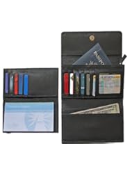 RFID Blocking Womens Leather Wallet and Checkbook-Black by Access Denied
