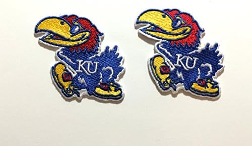 2 Kansas Jayhawks Embroidered Iron on Patch