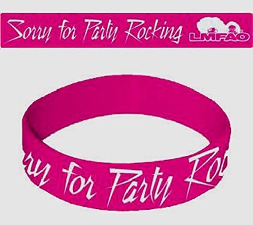 LMFAO Party Rocking Pink PVC Rubber Sports Wristband