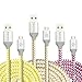 Micro USB Charger, Eversame 3 Pack 6Ft 1.8M Premium Nylon Braided High Speed Sync Charger Cord with Aluminum Shell For Android, Samsung Galaxy S6 Edge Plus/Note 5, HTC and More(White Yellow Hot Pink)