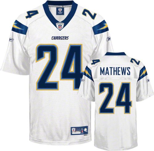 Ryan Mathews White Reebok NFL Premier San Diego Chargers Jersey