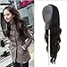 Urparcel Womens Girls Romantic 3/4 Full Hair Long Wavy Curly Half Wig Black