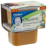 Gerber 2nd Foods, Organic Butternut Squash & Corn, 2-Count (3.5-Ounce) Tubs (Pack of 8)