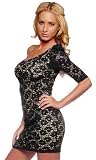 Womens One Shoulder Sleeve Crochet Lace Cocktail Casual Mini Dress