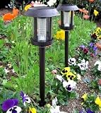 Case of 4 Solar Stainless Steel Pathway Garden Lights