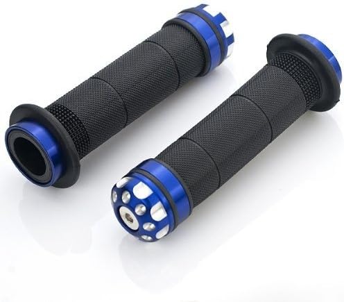 7/8"(22mm) Custom Racing Motorcycle Soft Rubber Handlebar Hand Grips Bar Ends Blue For Honda CBR600RR 2003 2004 2005 2006