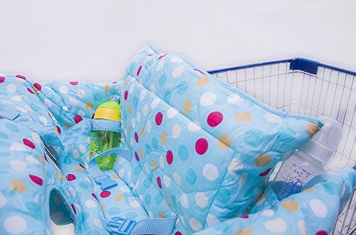 DeCoSha 2-in-1 Premium Quality 100% Luxury Cotton Shopping Cart Cover for Baby and Highchair Cover for Baby-FREE 2Pk Stroller hooks- Machine Washable-Portable waterproof bag. Money back guarantee