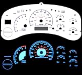 IMAGE OF 99-02 Silverado C/k (Chevrolet Silverado GMC Suburban Yukon Denali Xl Sierra 1500 Tahoe)full Size Truck Blue Indiglo Glow White Gauge