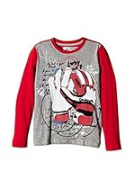 Desigual Kids Camiseta Manga Larga (Gris / Rojo)