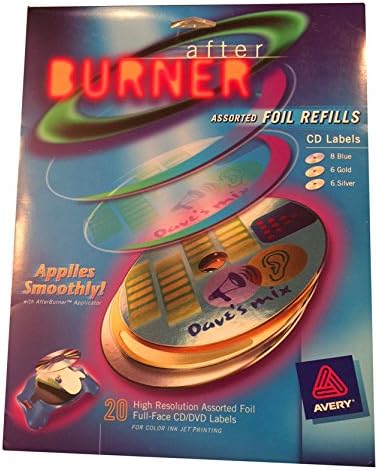 Afterburner Assorted Foil Refills Cd Labels BLUE GOLD SILVER