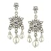 Tzarina Simulated White Pearl Chandelier Earrings