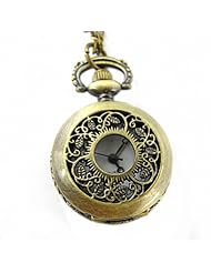 Youyoupifa Wholesale 5pcs/lot Unique Retro Design Bronze Openwork Cover Half Hunter DesignQuartz Pocket Watch NBW0PF7117-CO3